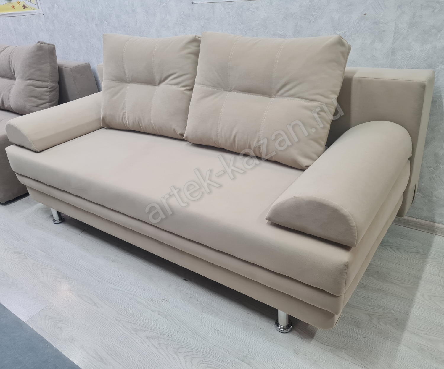 Диван еврокнижка -Валентина- микровелюр домино 05, бежевый, купить по цене 18000руб. Купить недорогой диван по низкой цене от производителя можно у нас.